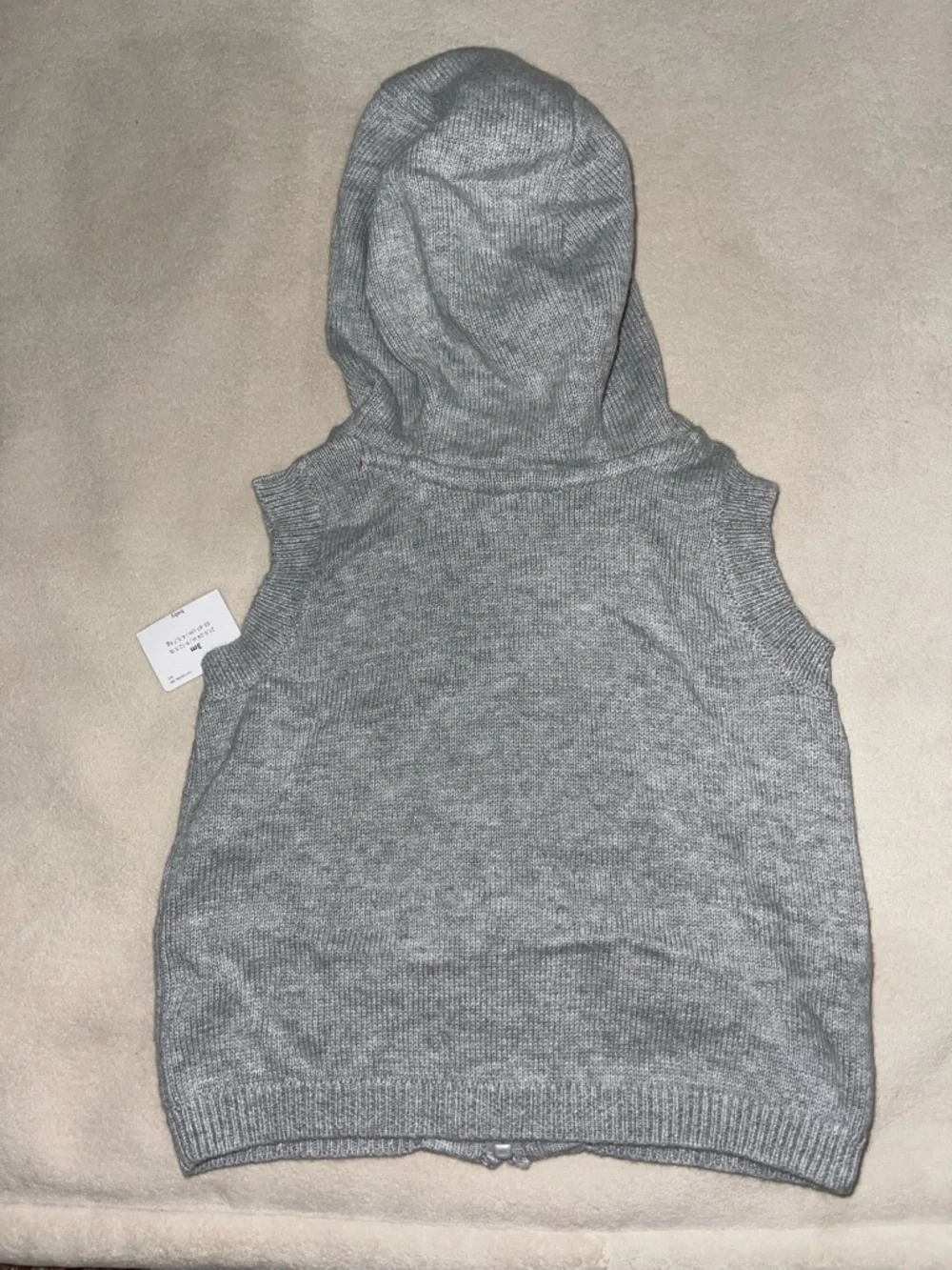 Carter's Gray Hooded Knit Vest with Red‎ & White Fair Isle Detail
